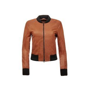 Women Bomber Leather Jacket XS, S, M L,XL, XXL